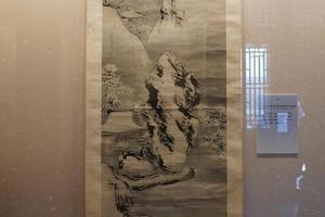 设色指画雪景山水图轴