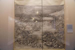 设色古华轩雪景图轴