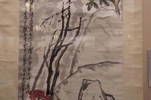 设色瑞雪天竹图轴