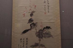 设色花卉轴