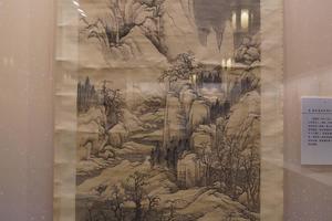 设色寒江钓雪图轴