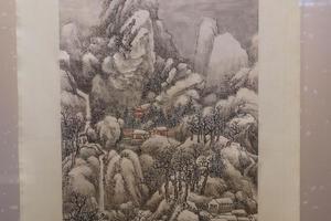 设色雪景图轴