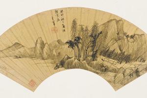 赠新宇山水图扇页