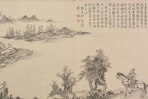 董邦达画弘历和江文通诗意图册