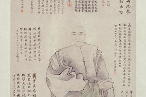 任颐、虚谷合画月楼像轴