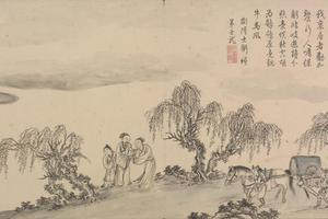 董邦达画弘历和江文通诗意图册