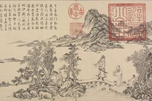 董邦达画弘历和江文通诗意图册