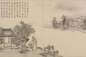董邦达画弘历和江文通诗意图册