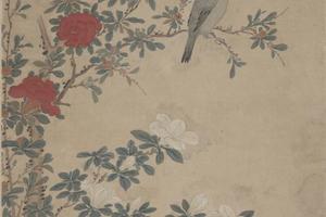 廖云锦花鸟屏