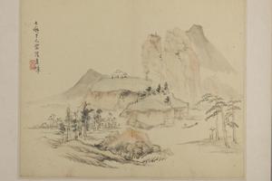 吴麐山水册