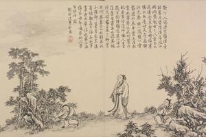 董邦达画弘历和江文通诗意图册