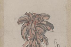 齐璜雁来红蜻蜓轴