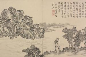 董邦达画弘历和江文通诗意图册