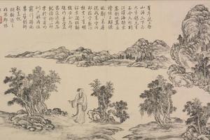 董邦达画弘历和江文通诗意图册