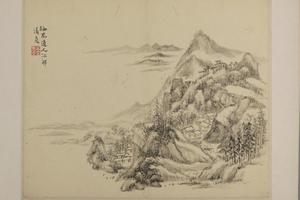 吴麐山水册