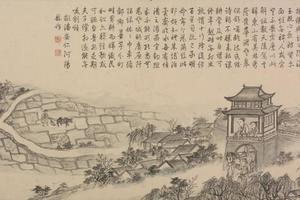 董邦达画弘历和江文通诗意图册