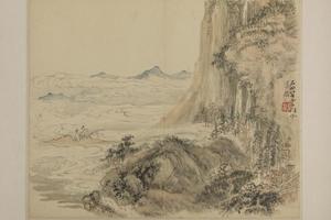 吴麐山水册