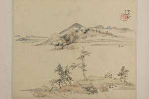 吴麐山水册