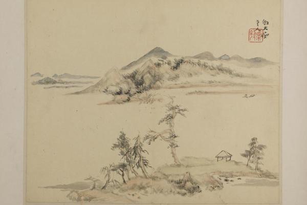 吴麐山水册