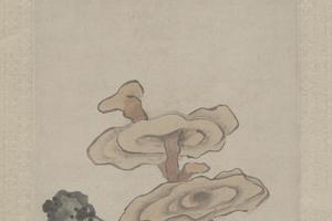 文嘉灵石图轴