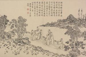 董邦达画弘历和江文通诗意图册