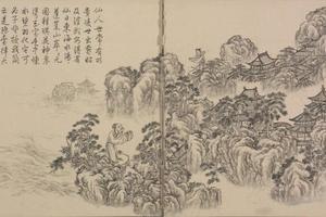 董邦达画弘历和江文通诗意图册