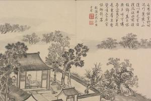 董邦达画弘历和江文通诗意图册