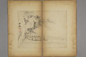 上官周山水册