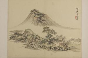 吴麐山水册