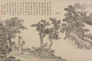 董邦达画弘历和江文通诗意图册