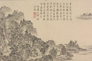 董邦达画弘历和江文通诗意图册