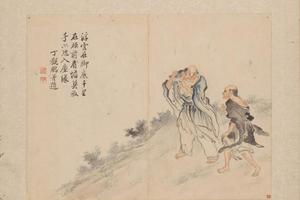 诸家杂画册-丁观鹏人物册页