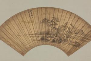 董其昌仿倪瓒山水扇