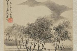 名贤集锦册-王翚柳溪烟雨页