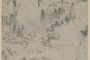 查士标、原济合画山水图轴