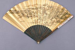 董邦达画山水钱汝诚书咏龙泉盘子诗成扇