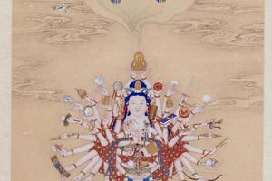 丁观鹏画宝相观音像轴