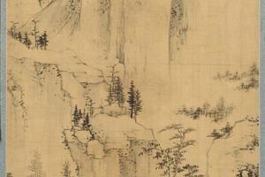 查士标日长山静图轴
