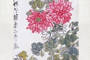 齐璜菊花蟋蟀轴