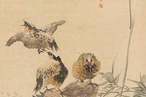 任颐花卉翎毛屏