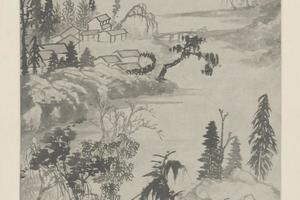 石涛横塘曳履图轴