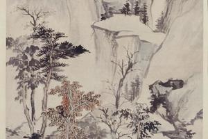 查士标秋景山水轴
