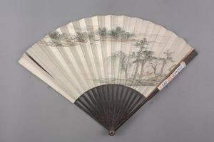 钱维城画山水王际华书晓晴泛舟西湖作诗成扇
