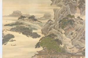袁耀山水楼阁轴