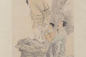 任颐人物故事图屏-九日登高图屏