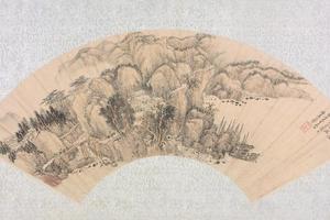 王翚山川浑厚图扇页