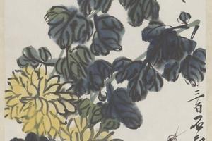 齐璜菊花蟋蟀轴