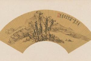 蓝瑛仿黄公望山水扇页