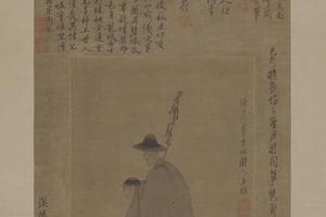 陈洪绶乞士图轴