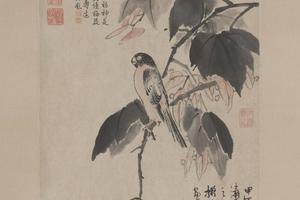 蓝瑛秋色梧桐轴